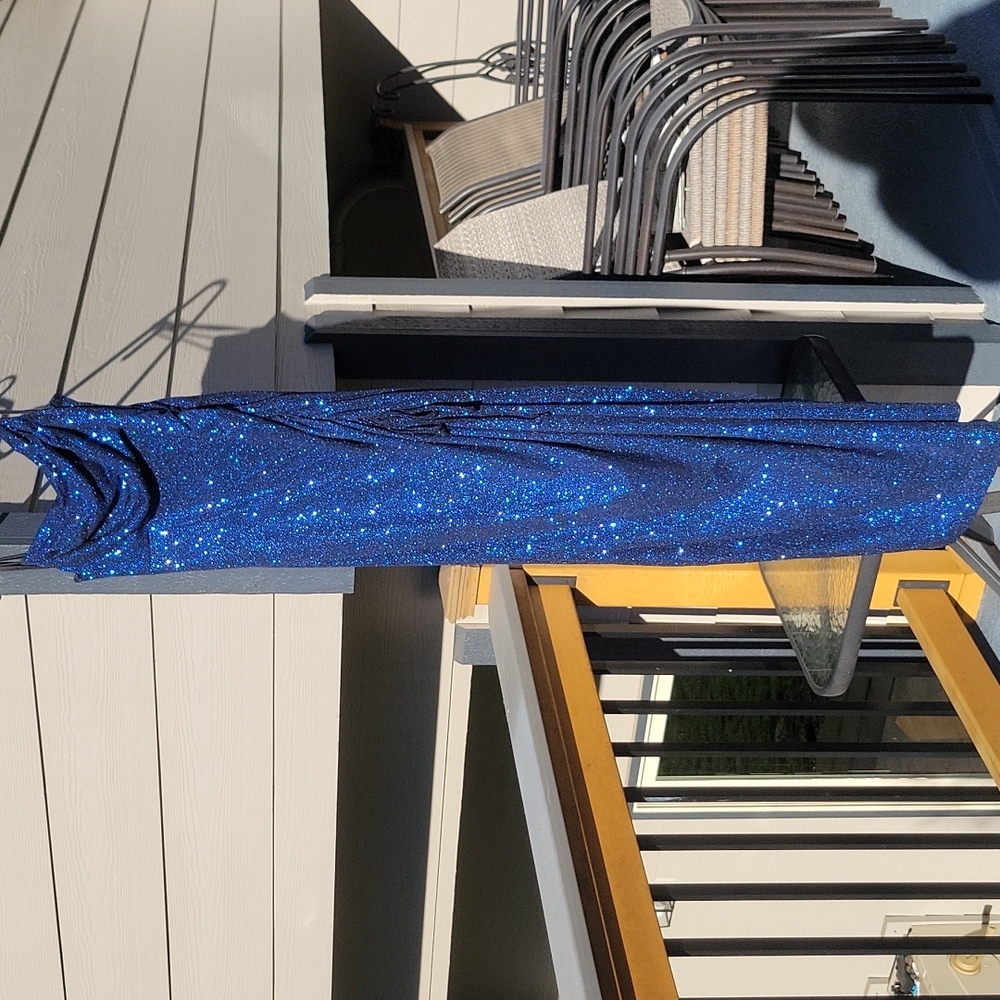 Nite Out by Kelso Long Royal Blue Glitter, Sparkle Long Dress Size 14/38